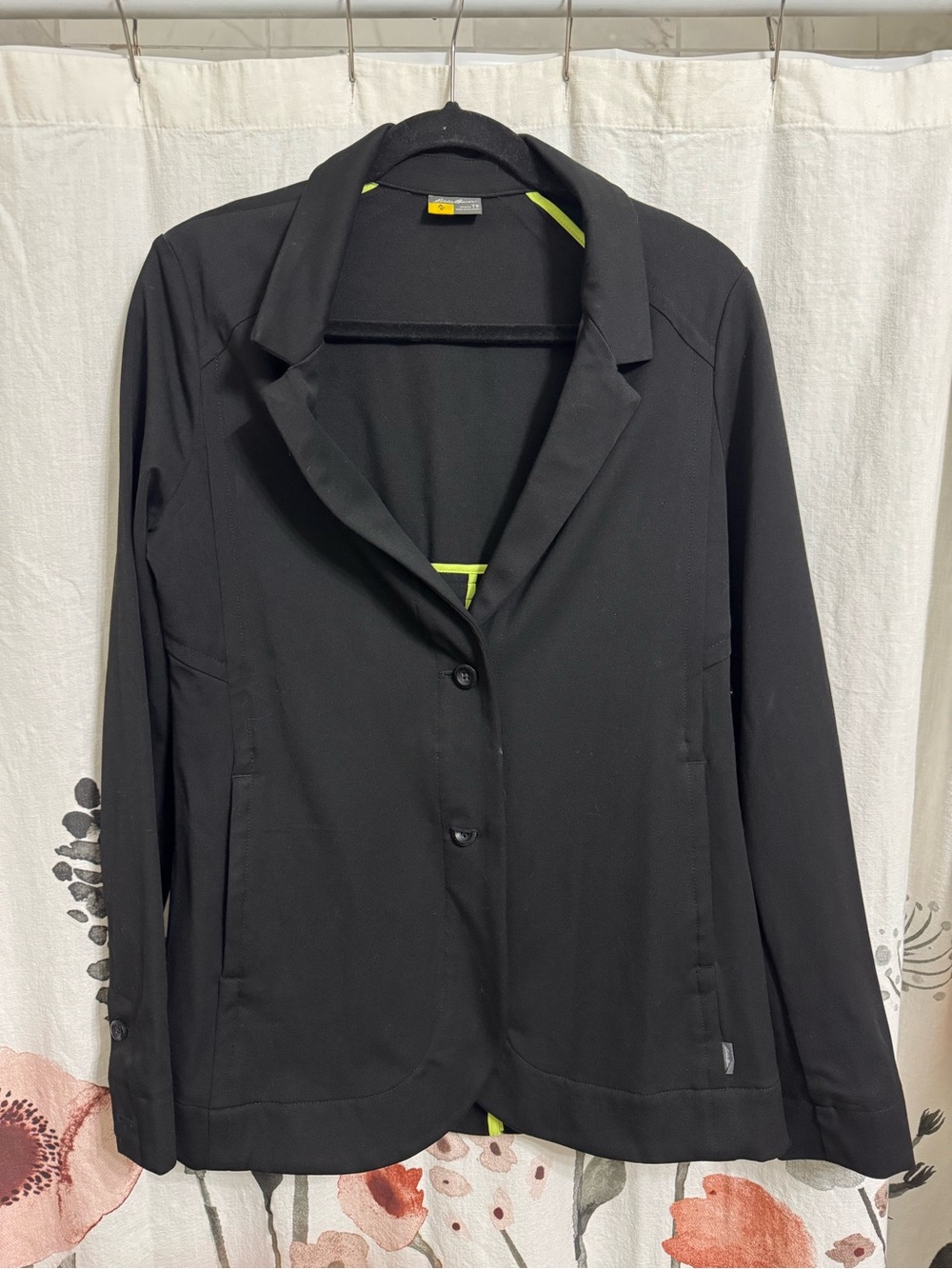 Eddie Bauer Black Women's Blazer with Subtle Lime Trim